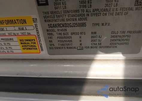 2016 Buick Enclave Premium z USA, uszkodzony, nr VIN 5GAKRCKD2GJ250085